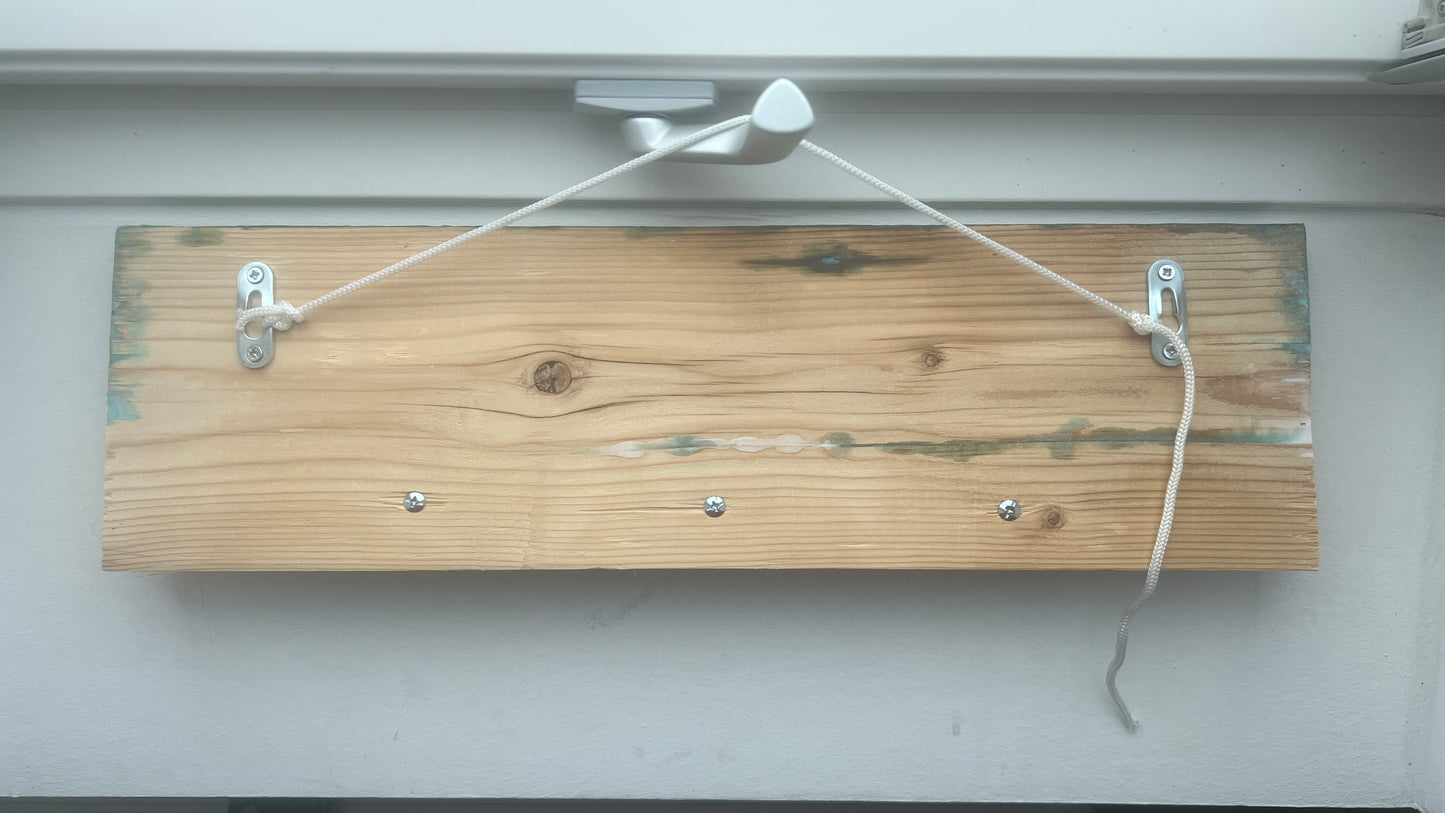 Wandgarderobe Holz „Ostsee“ mit Haken | Maritime Garderobe 50 × 14 cm