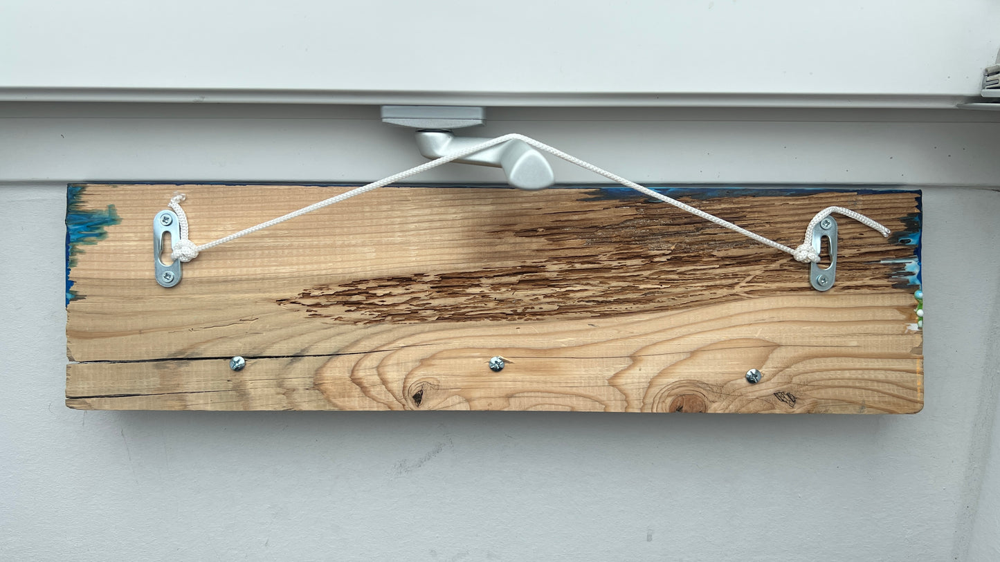 Wandgarderobe „Atlantik“ – Holz & Harz | 50 × 13,5 cm